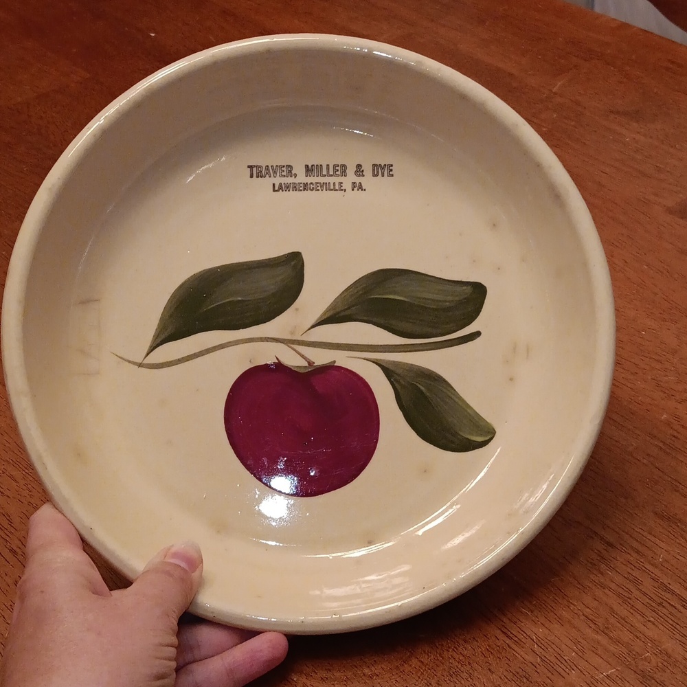 Traver Miller & Dye Baking Dish Even Bake Ware  Vintage Cherry Pattern